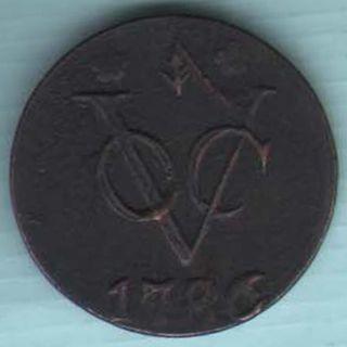 Netherlands - 1786 - East Indies - Voc - Duit - Rare Coin - K - 8 photo