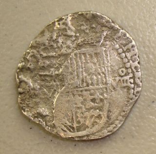 1585 Santiago Shipwreck Recovered 8 Reales Silver Cob Coin,  Pre - Atocha Wreck photo