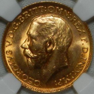 1925 United Kingdom Gold Sovereign Ngc Ms65 (. 2354oz) 1 Day, photo