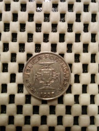 1935 Mozambique 2 1/2 Escudos Silver Coin photo