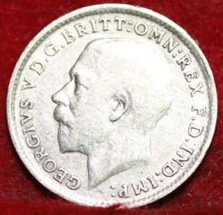 1916 Great Britain 3 Pence Silver Foreign Coin S/h photo