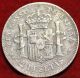 1884 Spain 2 Pesetas Silver Foreign Coin S/h Europe photo 1