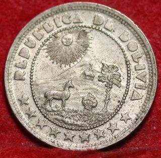 1937 Bolivia 10 Centavos Silver Foreign Coin S/h photo