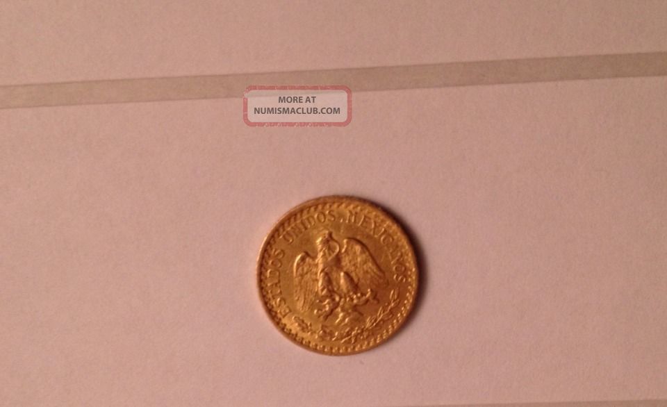 1919 Dos Pesos Coin 90 Percent Gold