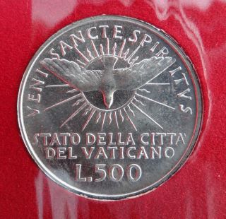 1963 Vatican City 500 Lira.  835 Silver Sede Vacante Coin In Holder photo