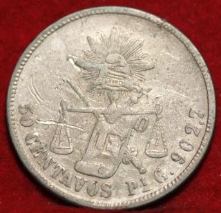 1870 Mexico 50 Centavos Silver Foreign Coin S/h photo