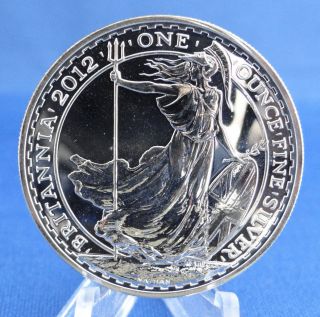 2012 Royal Britannia One Ounce.  958 Silver Bullion Coin photo