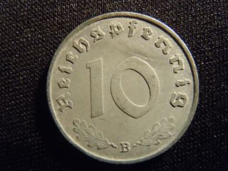 1941 - German - Ww2 - 10 - Reichspfennig - Germany - Nazi Coin - Swastika - World - 40 - Z - Cent photo
