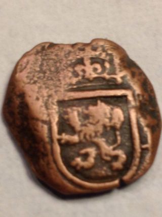 Metal Detector Find - 1600s Pirate Treasure Copper Coin - Spain - Collectioz12 photo