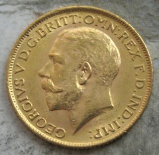 1914 Great Britain Gold King George Sovereign.  Ch/gem Bu photo