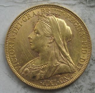 1901 - M Australia Gold Victoria Sovereign photo