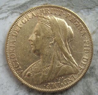 1900 Great Britain Gold Victoria Sovereign photo