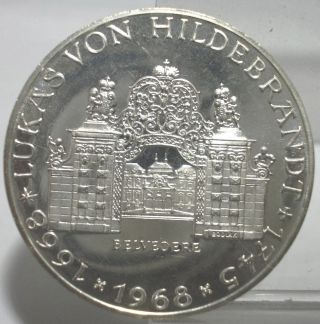 Austria 1968 25 Shilling 300th Anniversary Von Hildebrandt Proof Silver Coin Unc photo