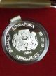 1984 Singapore Rat $10 Silver Proof Coin & Box.  500 Silver Asia photo 2