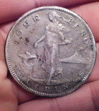 Philippines One Peso,  1908 S Silver Dollar photo