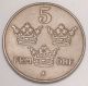 1950 Sweden Swedish 5 Ore Crown Monogram Coin Vf, Europe photo 1