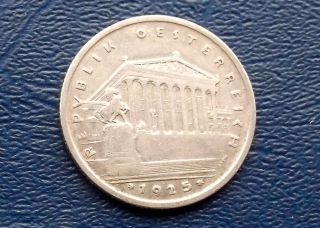 Silver 1925 Austria Ein Schilling Parliament Building Circ 1st Yr Coin 285 photo