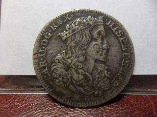 Napoli - Italia - Carlo Ii.  Tari Da 20 Grana 1691 (ag A Gxx) Silver photo