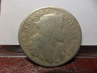 Napoli - Italia - Carlo Ii.  Tari Da 20 Grana 1692 (ag A Gxx) Silver photo
