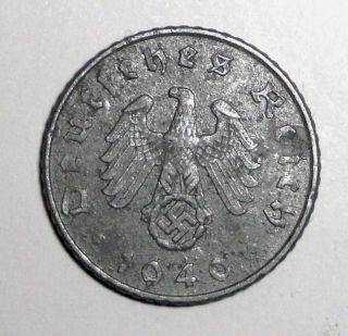 1940 - A Germany,  Wwii Third Reich,  5 Reichspfennig,  Eagle With Swastika Coin photo
