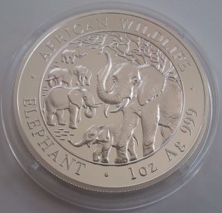 2008 Somalia - 100 Shillings Elephant - 1 Oz Fine 0.  9999 Silver Proof - Rare photo