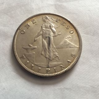 1907 S Philippine Peso Silver Coin photo