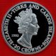 Turks & Caicos B 1993 20 Crowns Coronation 40th,  1 Tr Oz Silver Proof,  Top Grade South America photo 1