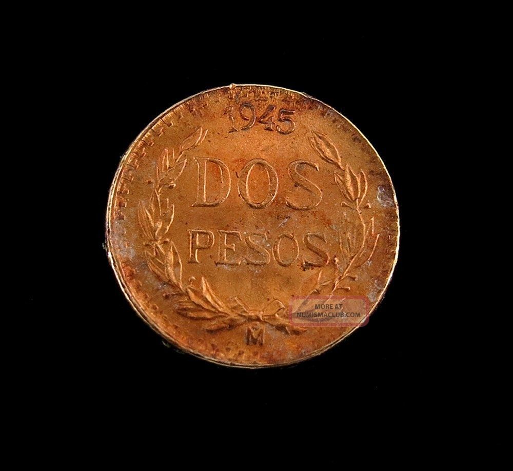 1945 Mexico Dos Pesos Gold Coin