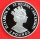 St Helena & Ascension: 1993 £2 Coronation 40th.  925 Silver Proof,  Cap,  Top Grade South America photo 1