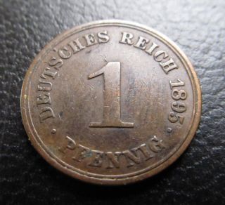 Pfennig 1895 A.  Very Fine German Empire Coin Km 10.  No 386 photo