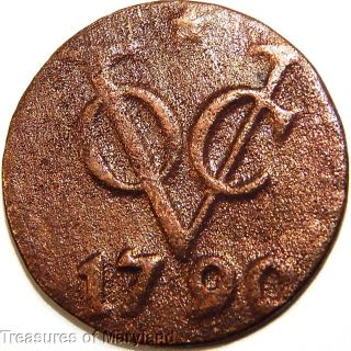 1790 Voc Duit Dutch East India Company (spice Trade) Shipwreck Coin (vc27) photo