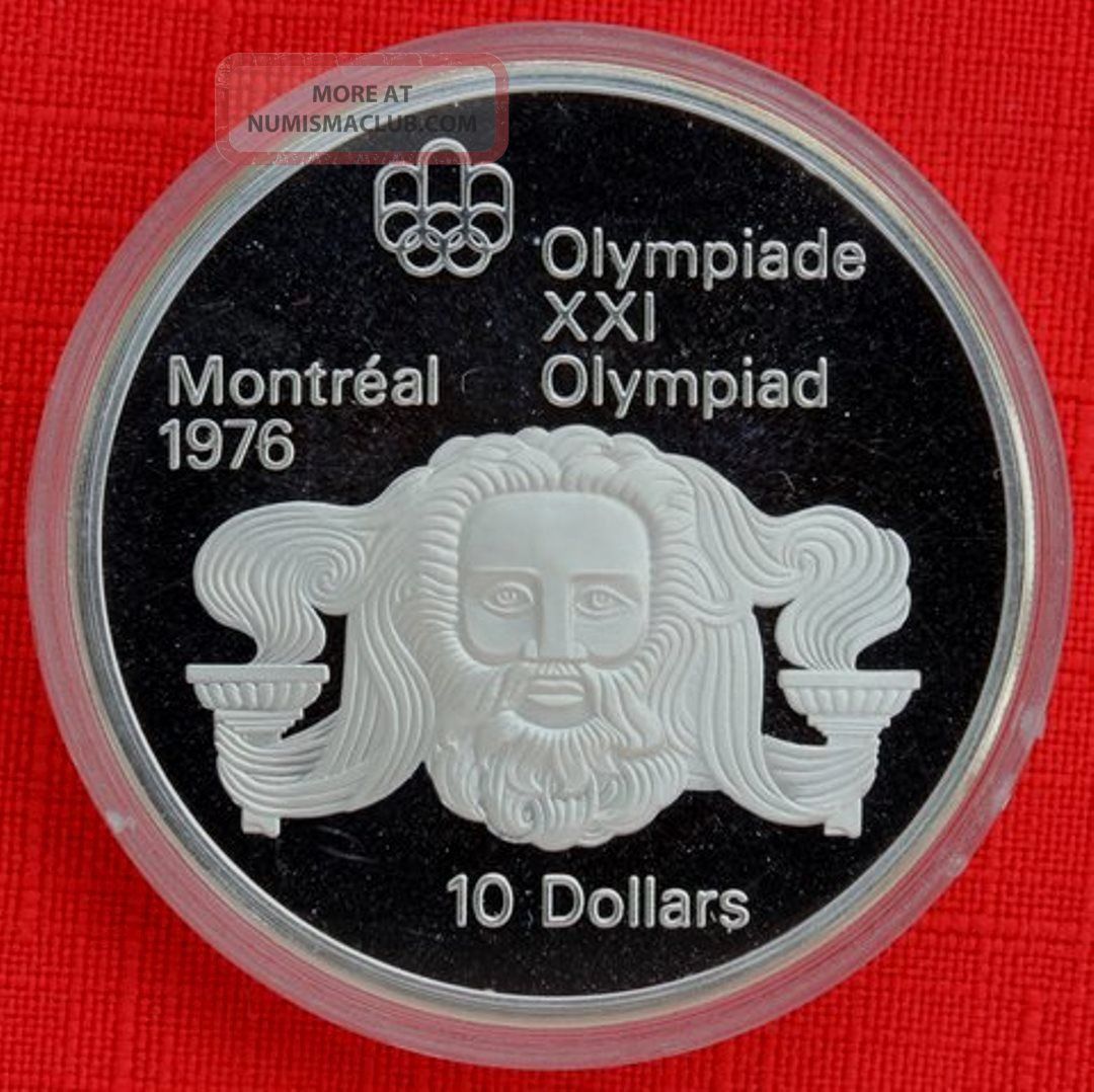 Canada: 1974 $10,  Olympics Head Of Zeus, .  925 Silver Proof,  Capsule - Top Grade Coins: Canada photo