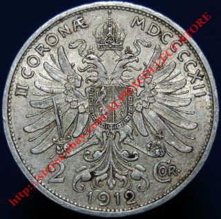 Austria 2 Corona 1912 Franz Joseph I Double Eagle Austrian Silver Coin Km 2821 photo