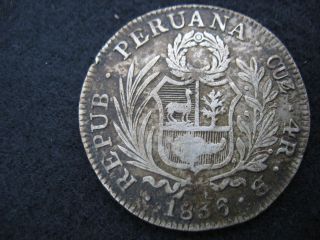1836 Peru 4 Reales Cuzco Republic Peruana Great Finish/cond.  Low Rs photo