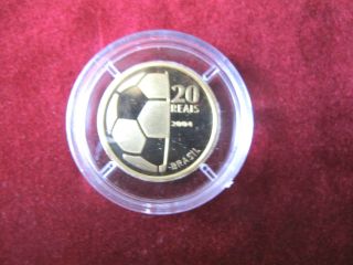 Fifa Gold Coin Brazil 20 Reais 2004 photo