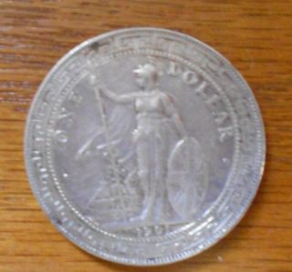 1901 Silver Great Britain Bombay Trade Dollar photo