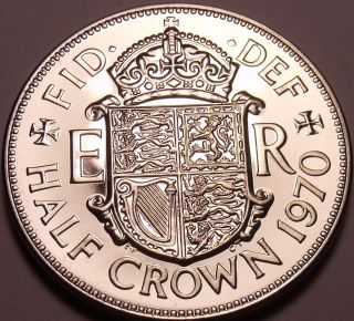 Huge Proof Great Britain 1970 Half Crown Last Year Ever Minted Fantastic Sh photo
