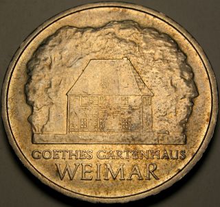 Germany (ddr) 5 Mark 1982 - Copper/nickel - Goethe ' S Weimar Cottage - Aunc - 2672 photo