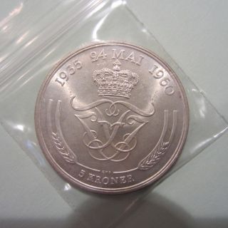 Denmark 5 Kroner 1960,  A Big Silver Unc Coin. photo