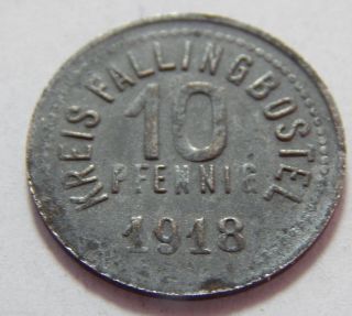 1918 Fallingbostel Germany Notgeld 10 Pfennig Emergency Money Coin photo