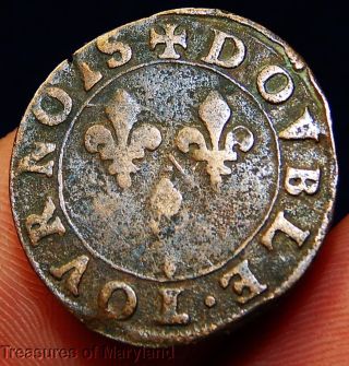 Old Canadian Treasure Coin 1600 ' S France Double Tournois (fr26) photo