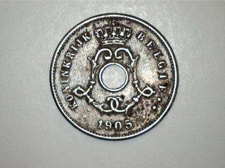 1905 Belgium 5 Cen Coin (0752) photo