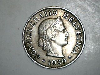 1930 Switzerland Confoederatio Helvetica 5 Rappen Coin (0751) photo