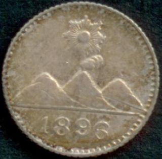 Guatemala 1896,  ¼ Quarter Real Silver Coin photo