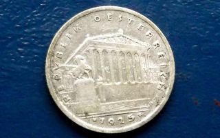 Silver 1925 Austria Ein Schilling Parliament Building Circ 1st Yr Coin M photo