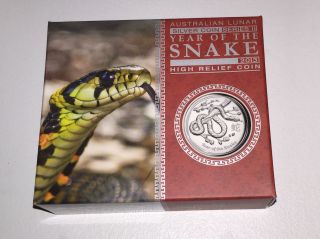 2013 Australian 1oz Silver Coin Year Of The Snake High Relief Coin Perth photo