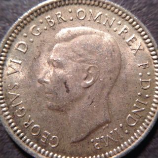 1943d Australia 3 Pence Silver photo