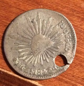 Mexico Real,  1842,  With Punched Hole photo