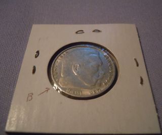 Rare 1939 B 2 Reichsmark Wwii Silver Nazi German Mark Third Reich 