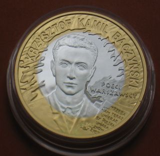 Silver Coin Of Poland - Anniversary Warsaw Uprising World War Ii - Baczynski Ag photo